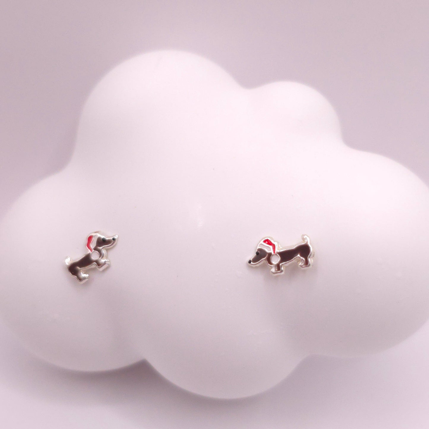 Pendientes Miniatura Teckel Navideño