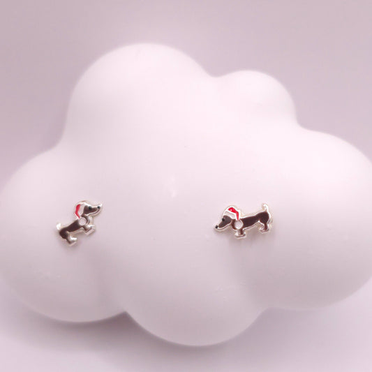 Pendientes Miniatura Teckel Navideño